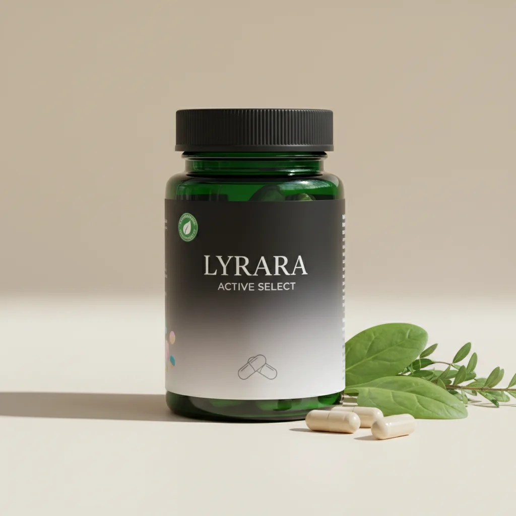 Lyrara Active Select mörk grön glasburk med silverlock och produktetikett